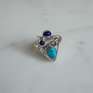 NWOT Sundance Bodies of Water Ring, Turquoise, Lapis Lazuli, Sterling Silver